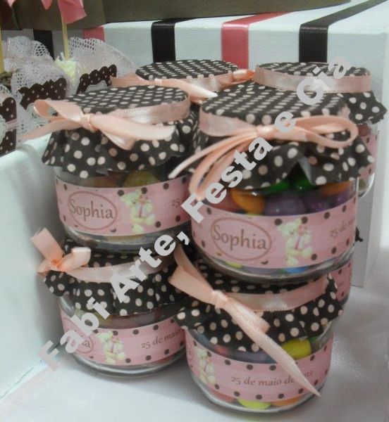 Lembrancinha no Pote de Papinha Decorado