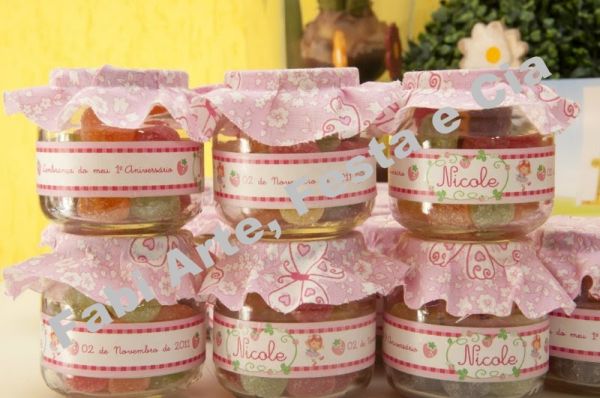 Lembrancinha no Pote de Papinha Decorado